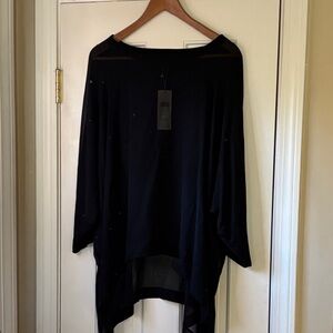 Eileen Fisher Black Sheer Top